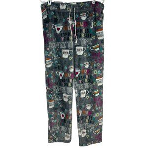 Secret Treasures Coffee Print Lounge Pajama Pants L Comfortable Sleepwear